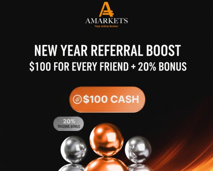 AMarkets New Year Referral Offer – Earn $100 for Every Friend